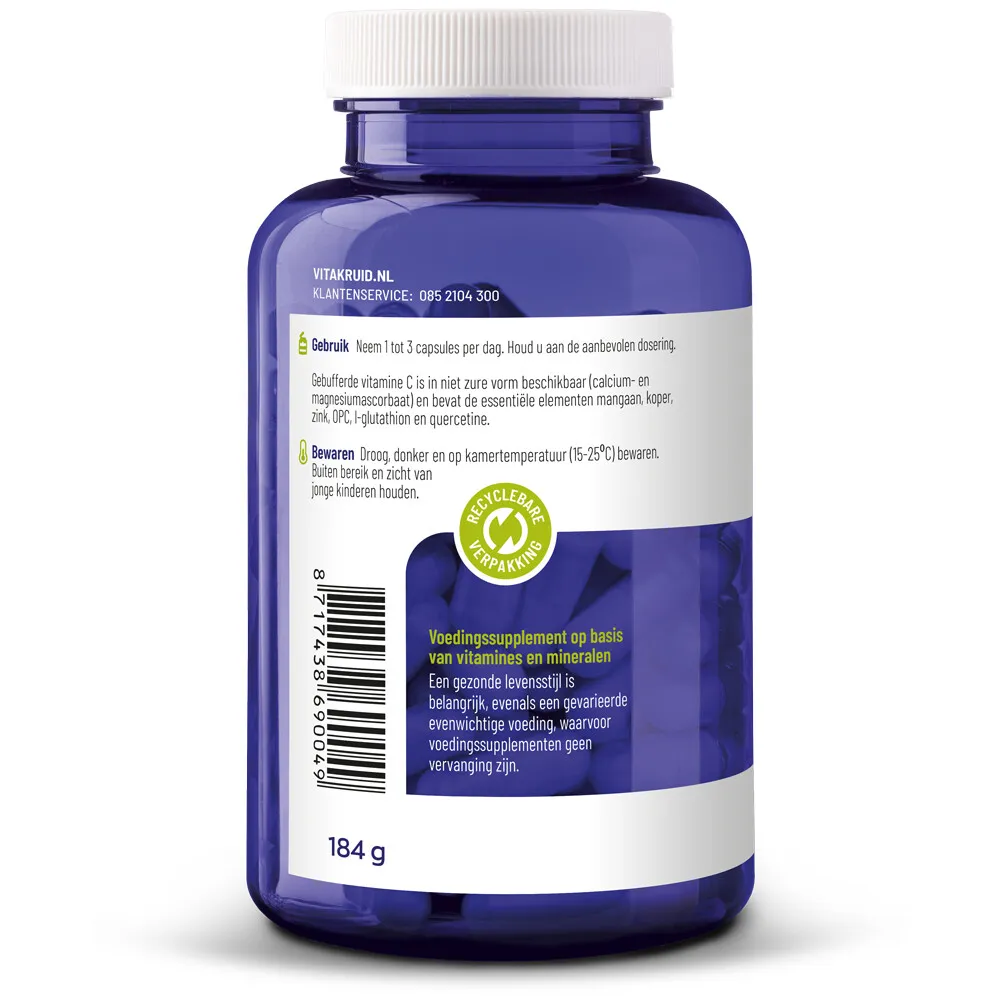 Vitakruid Gebufferde Vitamine C (180 vega capsules) - image 3