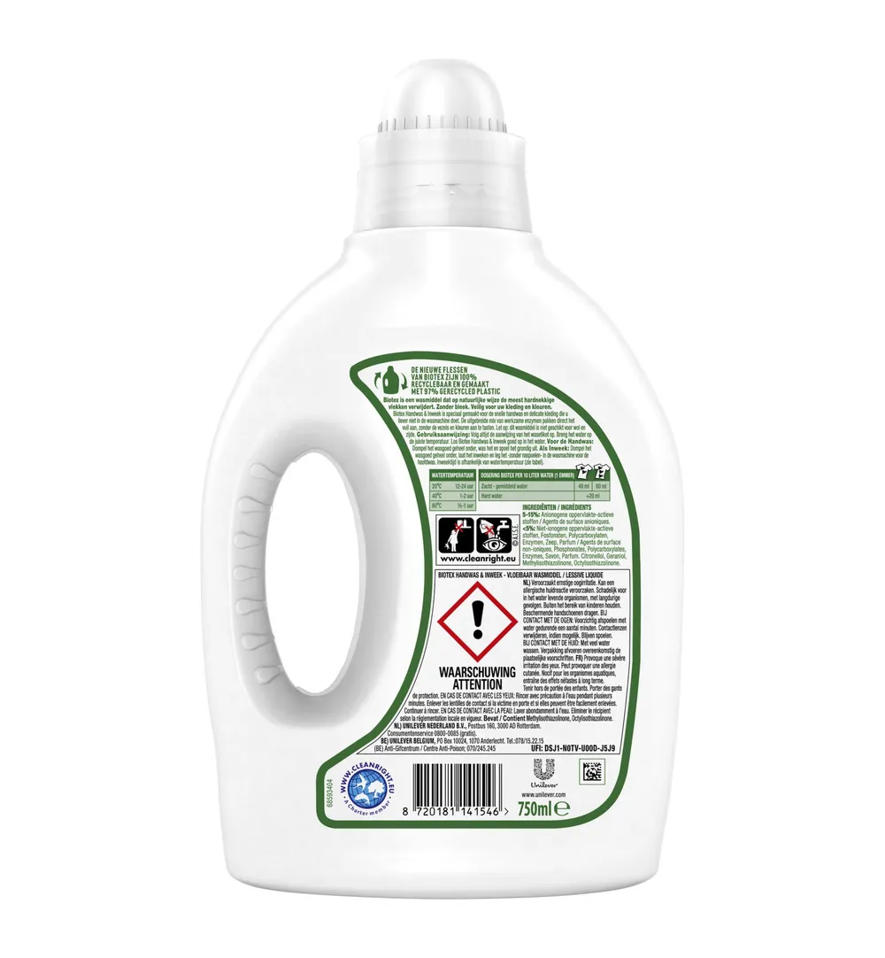 Biotex Handwas en Inweek Vloeibaar (750 ml)