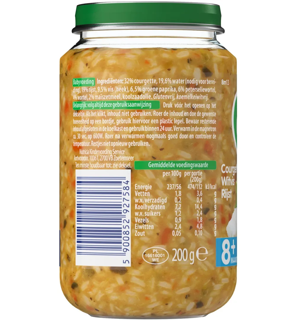 Olvarit Courgette witvis rijst 8M13 (200 gr) - image 3