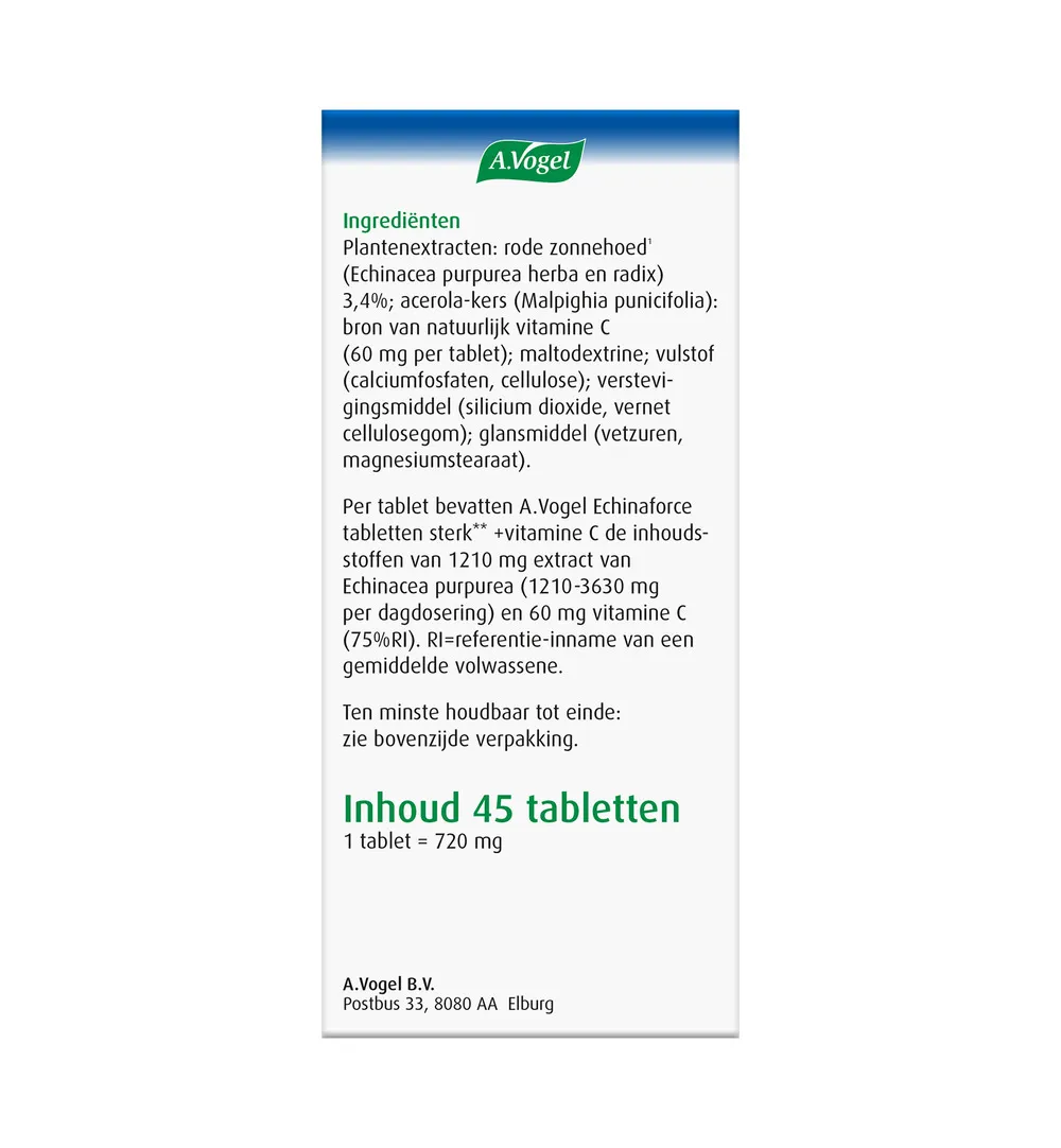 A.Vogel Echinaforce sterk + vitamine C (45 tabletten) - image 4