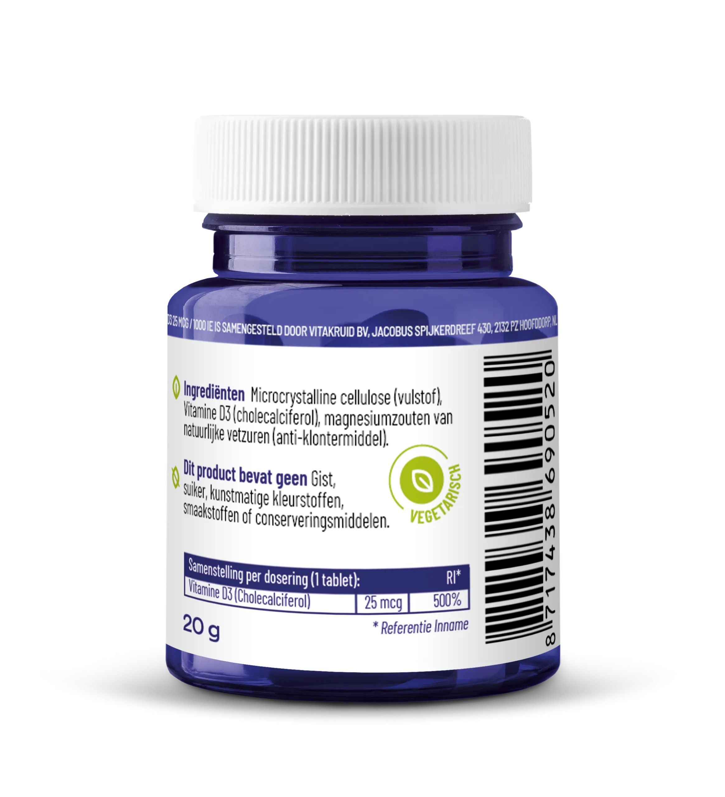 Vitakruid Vitamine D3 25 mcg / 1000 IE (120 tabletten) - image 2