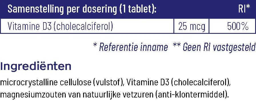 Vitakruid Vitamine D3 25 mcg / 1000 IE (120 tabletten) - image 3