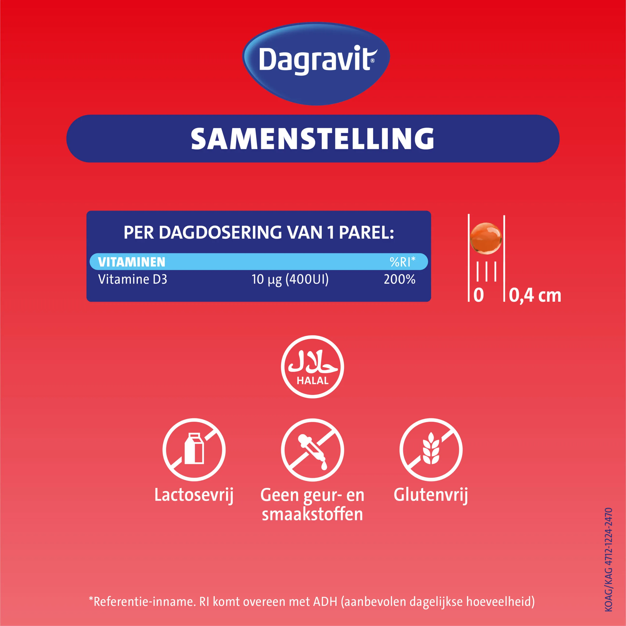 Dagravit Vitamine D pearls 400IU (100 stuks) - image 2