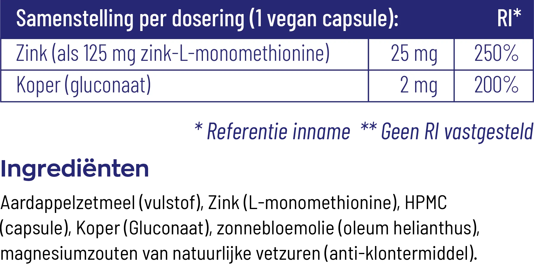 Vitakruid Zink Methionine & Koper Gluconaat (90 vega capsules) - image 2