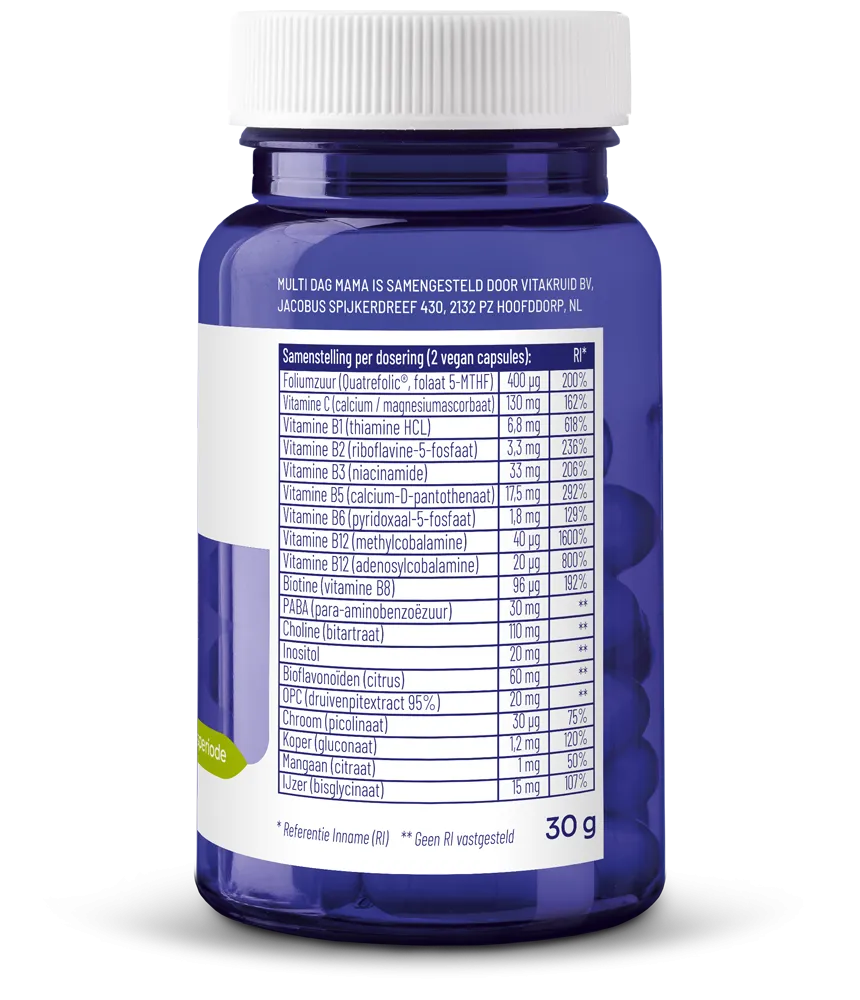 Vitakruid Multi Dag Mama 100% Vegan (30 tabletten) - image 2