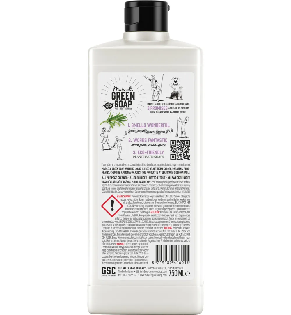 Marcel's Green Soap Allesreiniger lavendel & rozemarijn (750 ml)