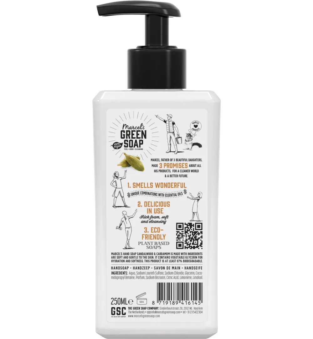 Marcel's Green Soap Handzeep sandelhout & kardemom (250 ml)