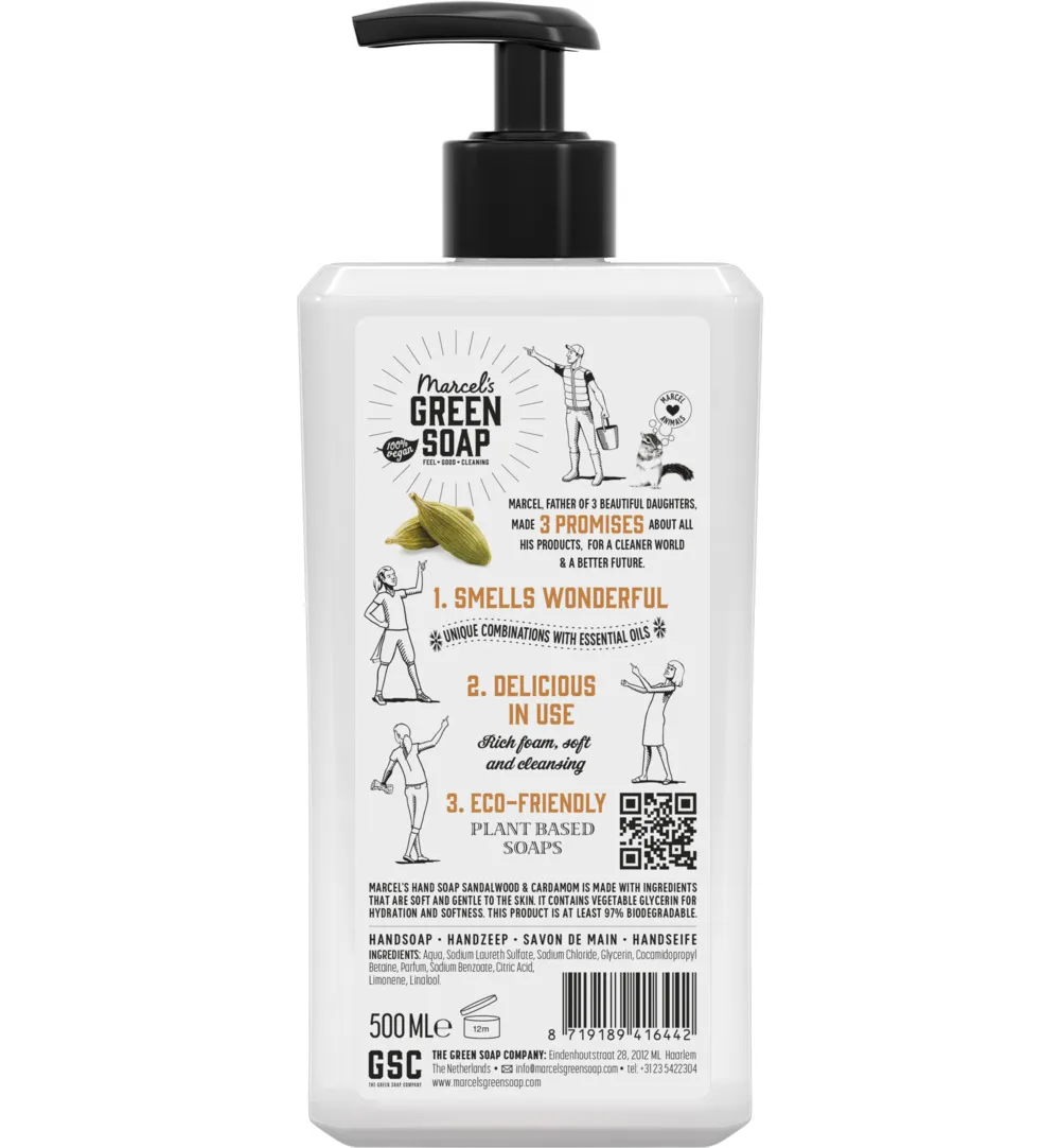 Marcel's Green Soap Handzeep sandelhout & kardemom (500 ml)