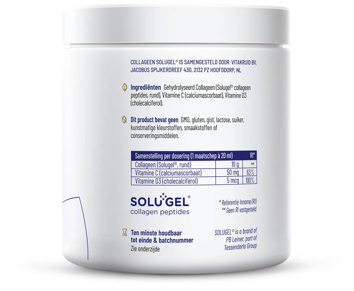 Vitakruid Collageen Solugel® Poeder met Vitamine C & D (250 gr)