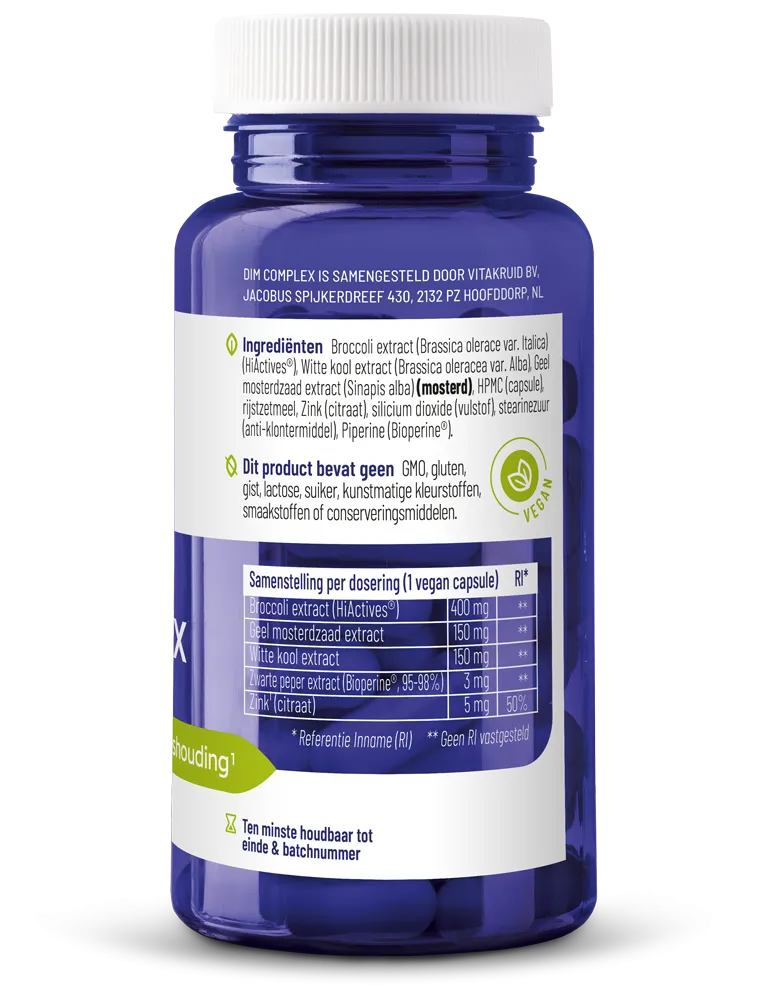 Vitakruid DIM Builder 400 mg Broccolikiem Extract Hiactives® (60 vega capsules) - image 2