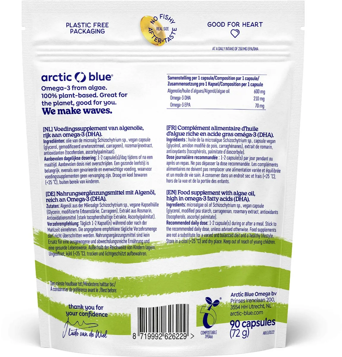 Arctic Blue Omega 3 Algenolie EPA & DHA (90 capsules)