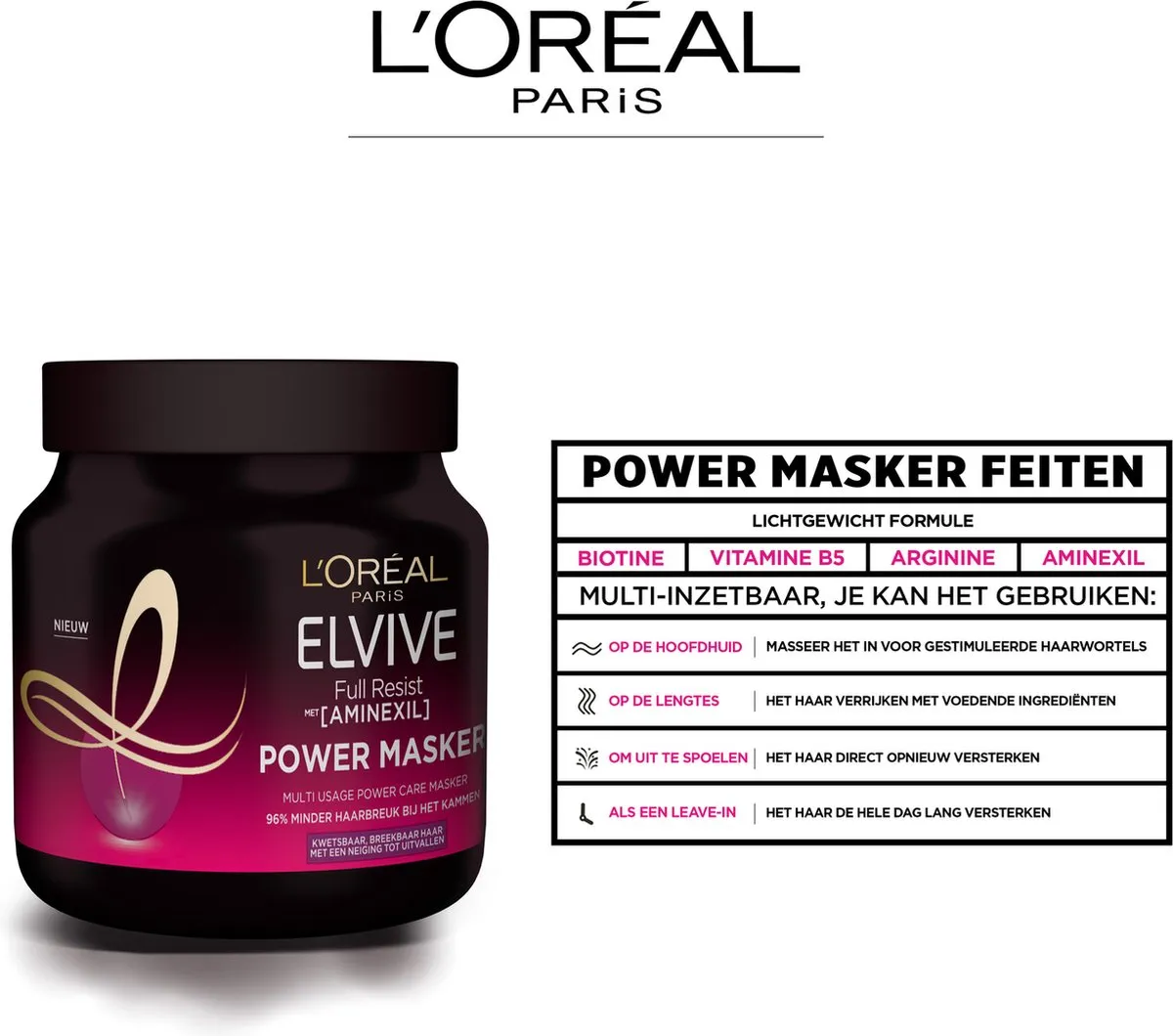 L'Oréal Paris Elvive Haarmasker Full Resist Power (680 ml)