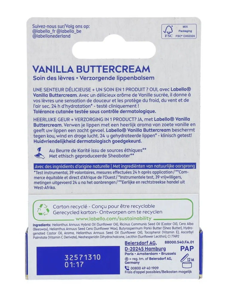 Labello Vanilla Buttercream Lippenbalsem (4,8 gr)