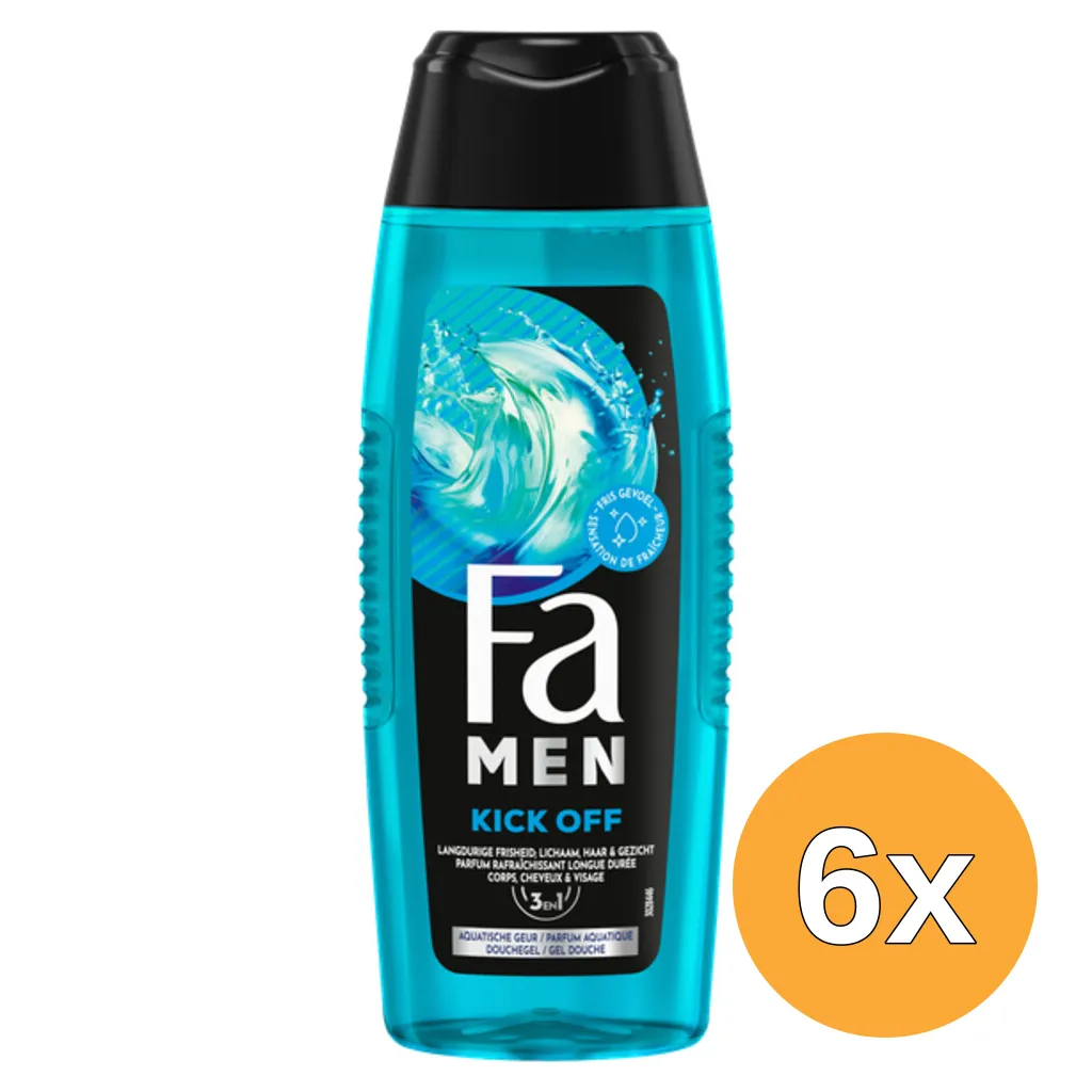 6x Fa Men 3in1 Douchegel Kick Off (250 ml)