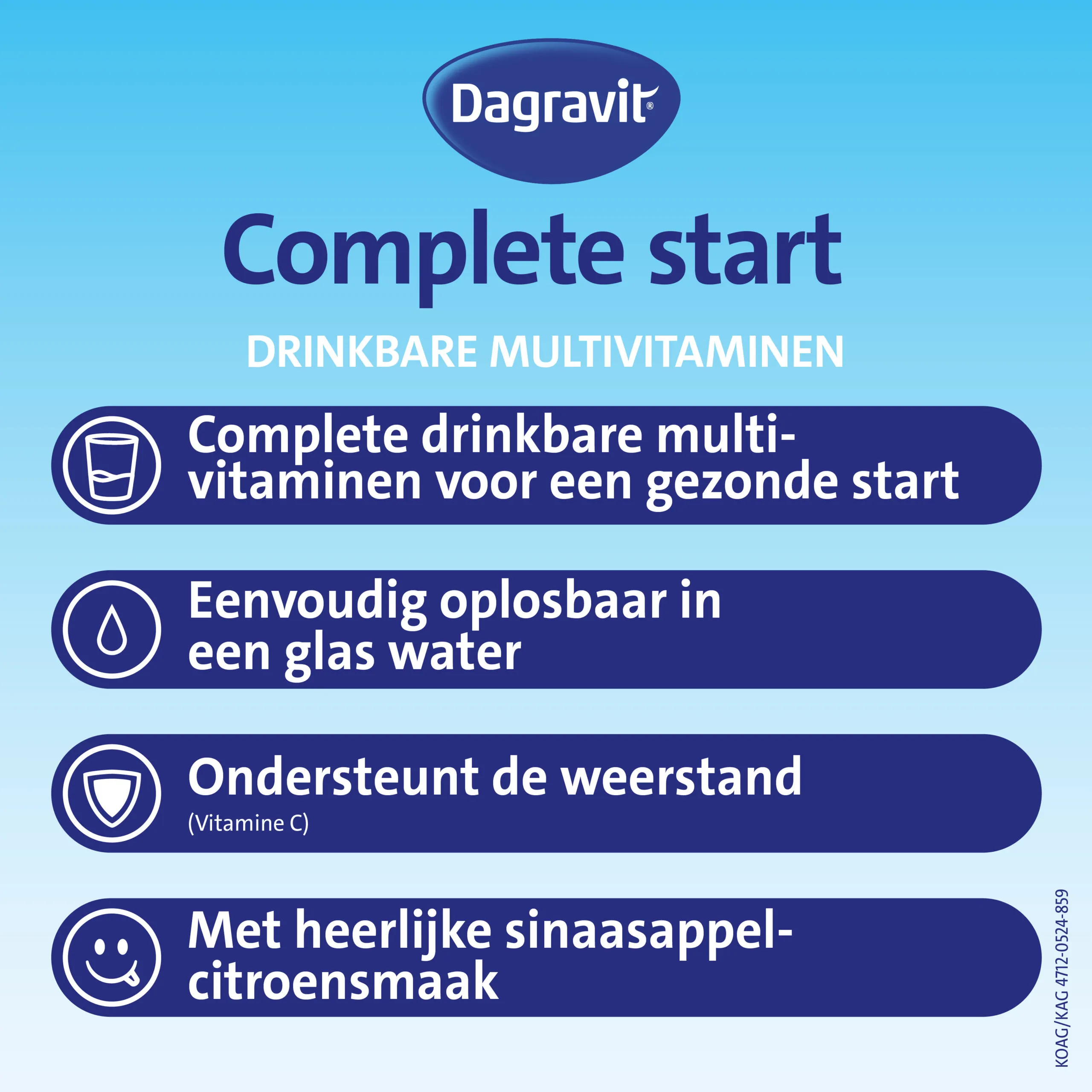 Dagravit Complete Start Drinkbare Multivitaminen Citroen-Sinaasappel (30 sachets) - image 2