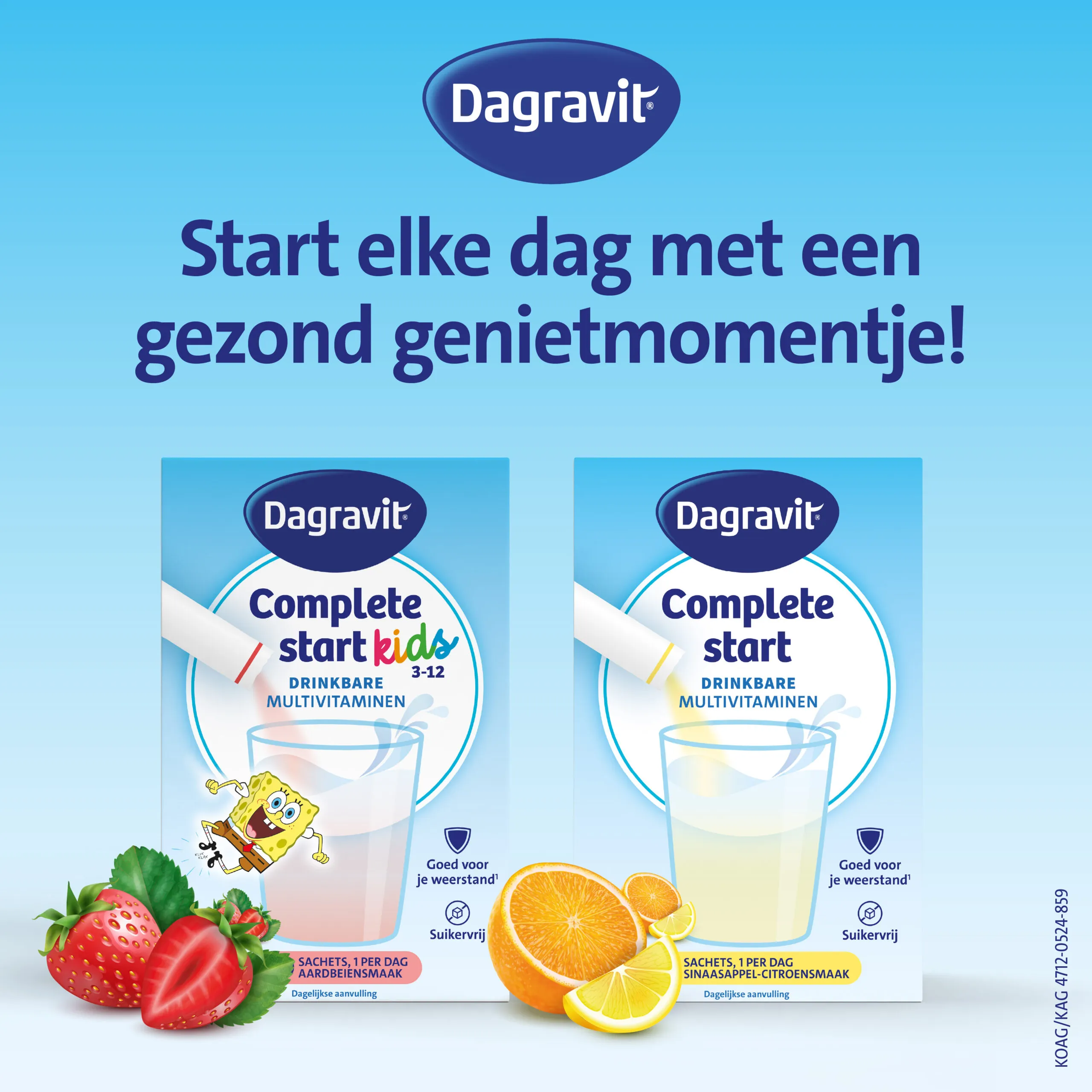 Dagravit Complete Start Drinkbare Multivitaminen Kids 3-5 Aardbei (30 sachets) - image 5