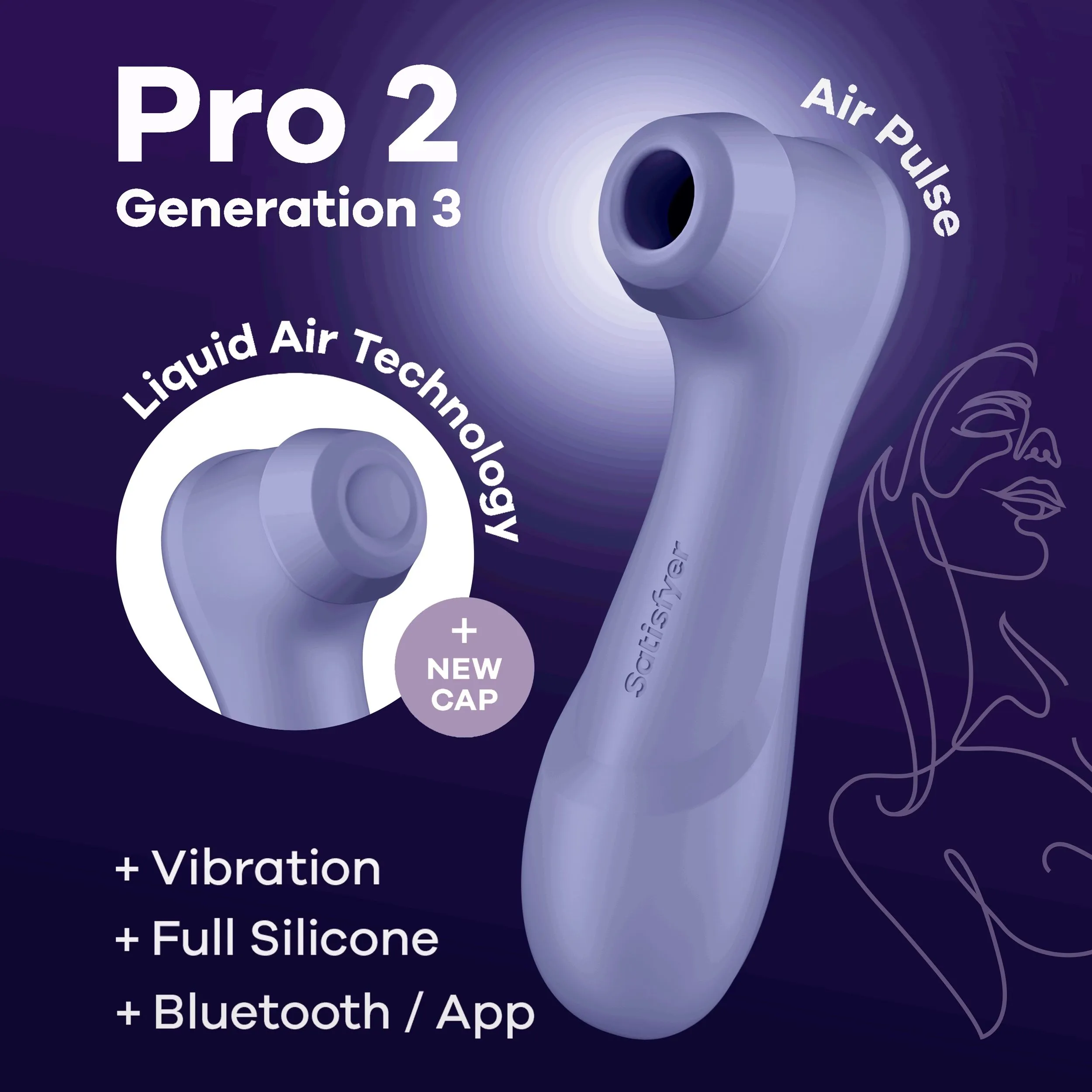 Satisfyer Pro 2 Generation 3 App Controlled - Lila (1 stuk) - image 3