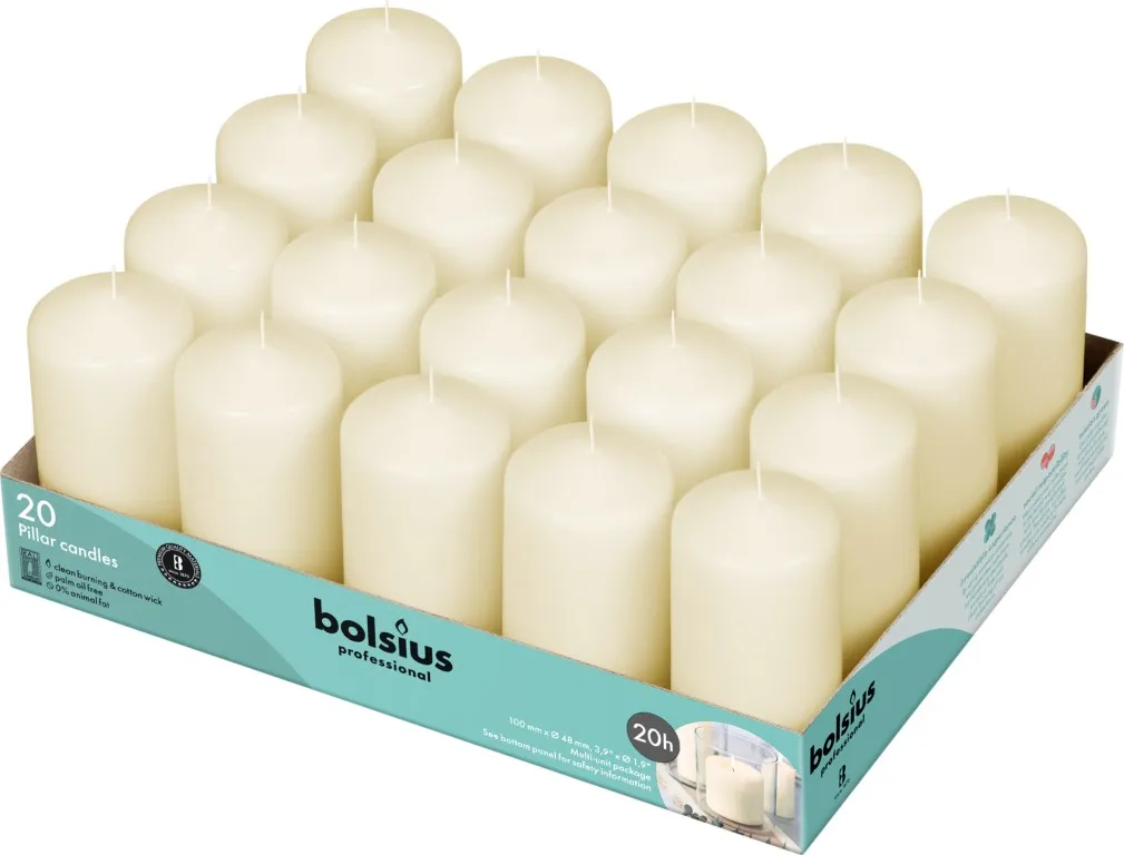 Bolsius Horeca Stompkaarsen 10/5 Ivoor (20 stuks)