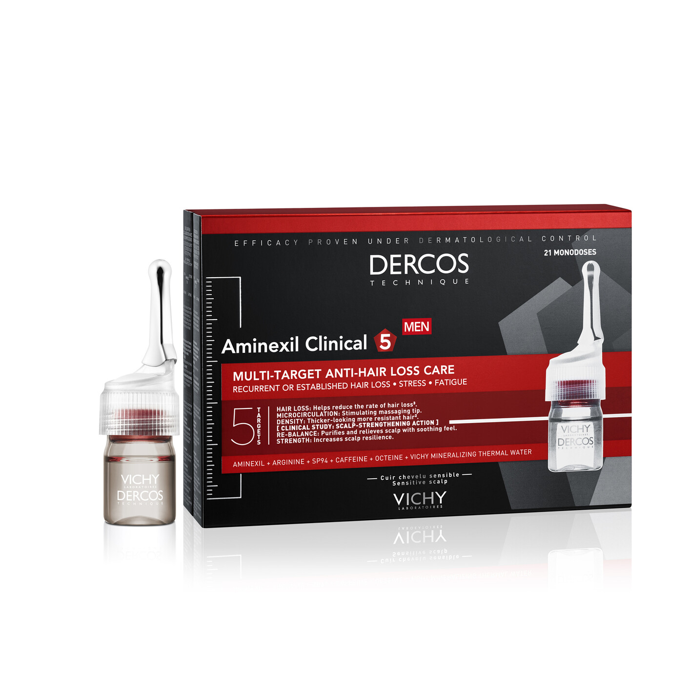 Vichy Dercos Aminexil Ampullen voor Mannen met Haarverlies (21 stuks)