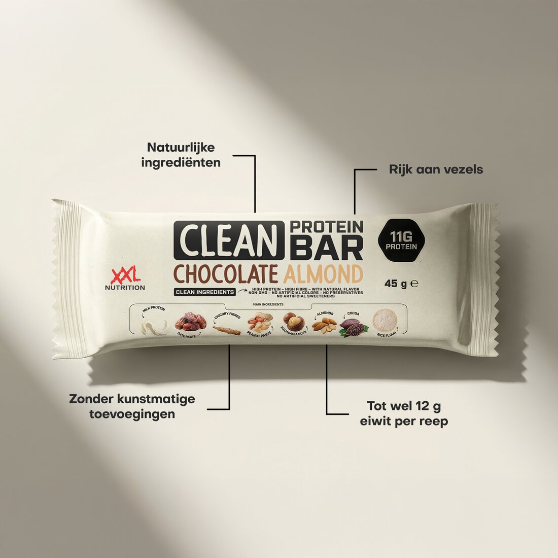 16x XXL Nutrition Clean Protein Bar - Almond (16 x 45 gr)