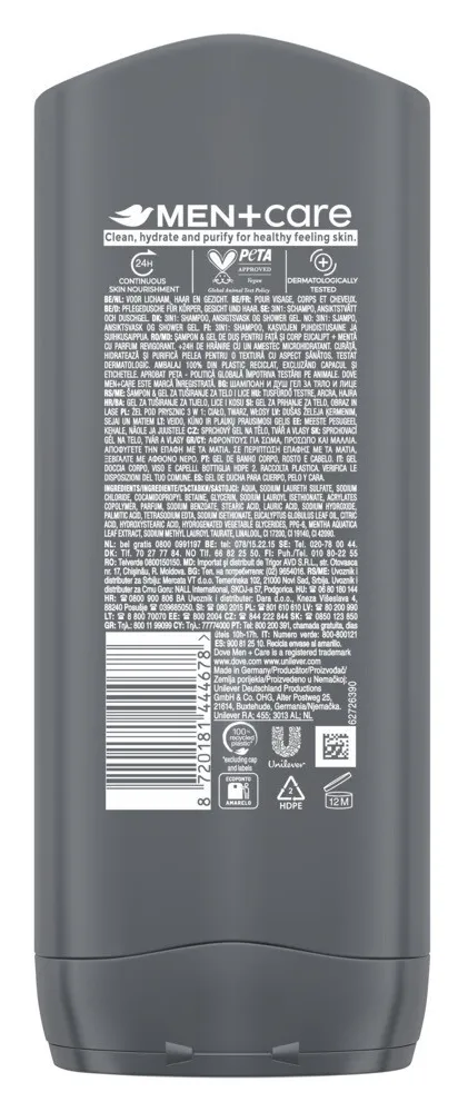 Dove Men +care Body Face & Hair Wash Eucalyptus + Mint (400 ml)