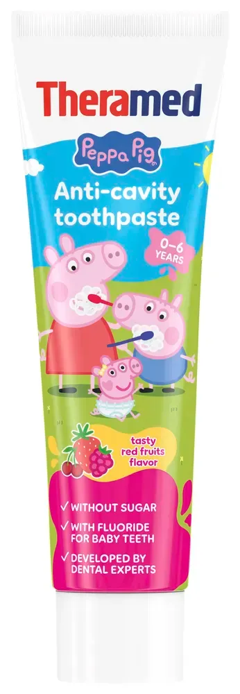 Theramed Junior Peppa Pig Red Fruits 0-6 Tandpasta (50 ml)
