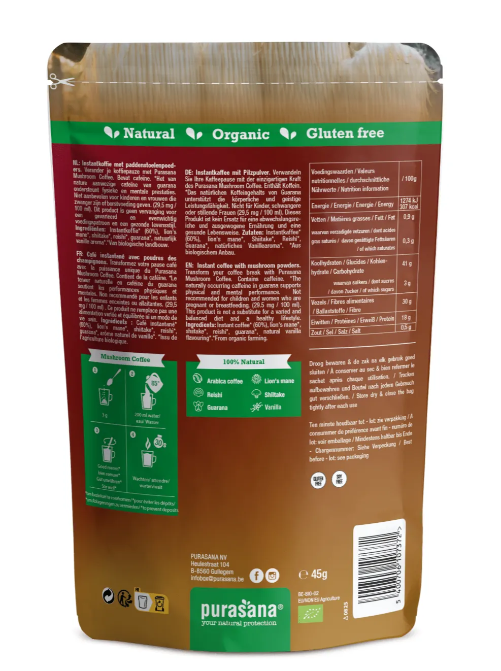 Purasana Mushroom Coffee Poeder (45 gr)