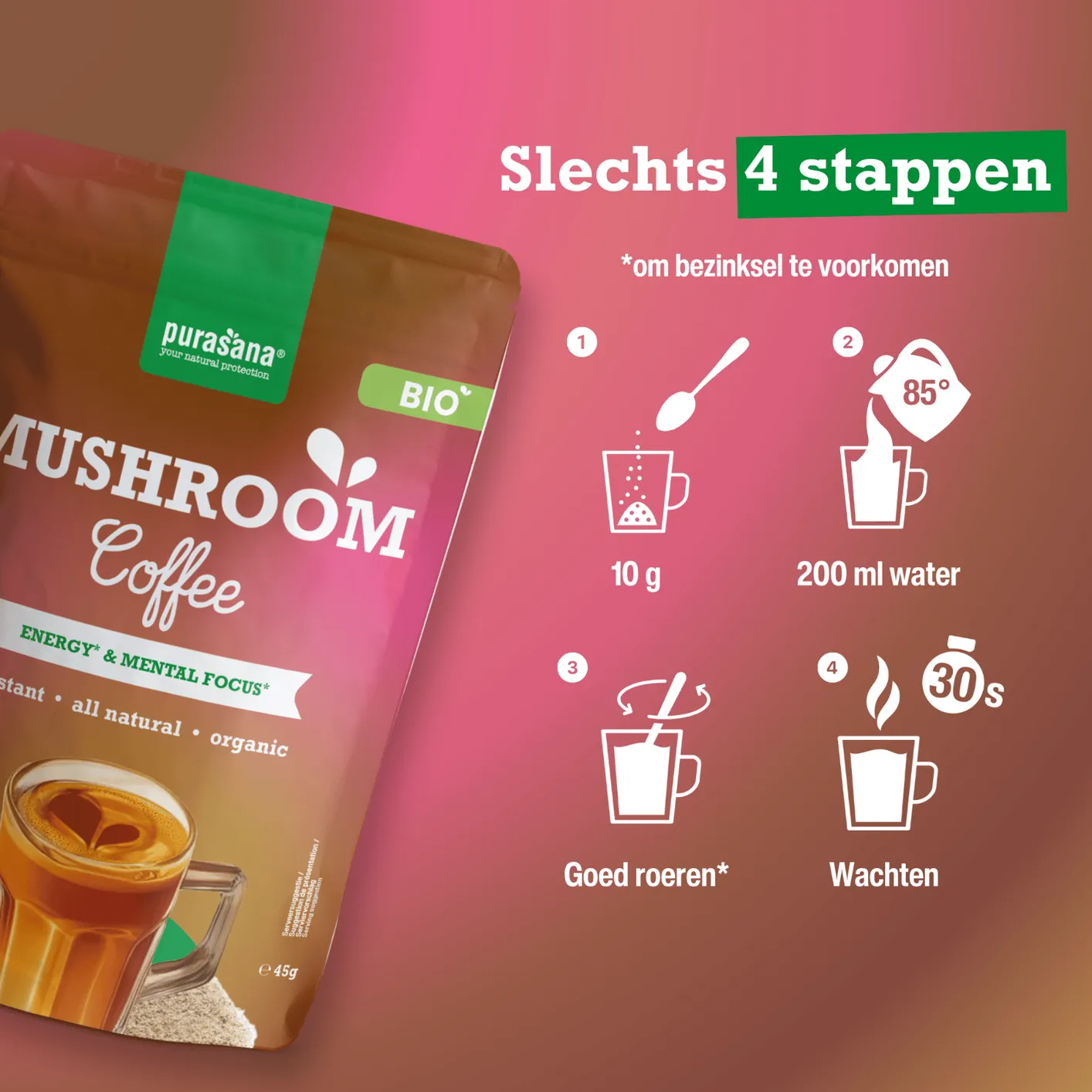 Purasana Mushroom Coffee Poeder (45 gr) - image 4