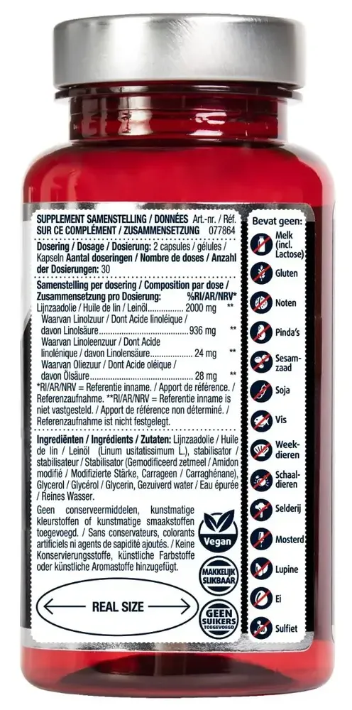 Lucovitaal Lijnzaad olie Vegan 1000mg Omega 3-6-9 (60 capsules)