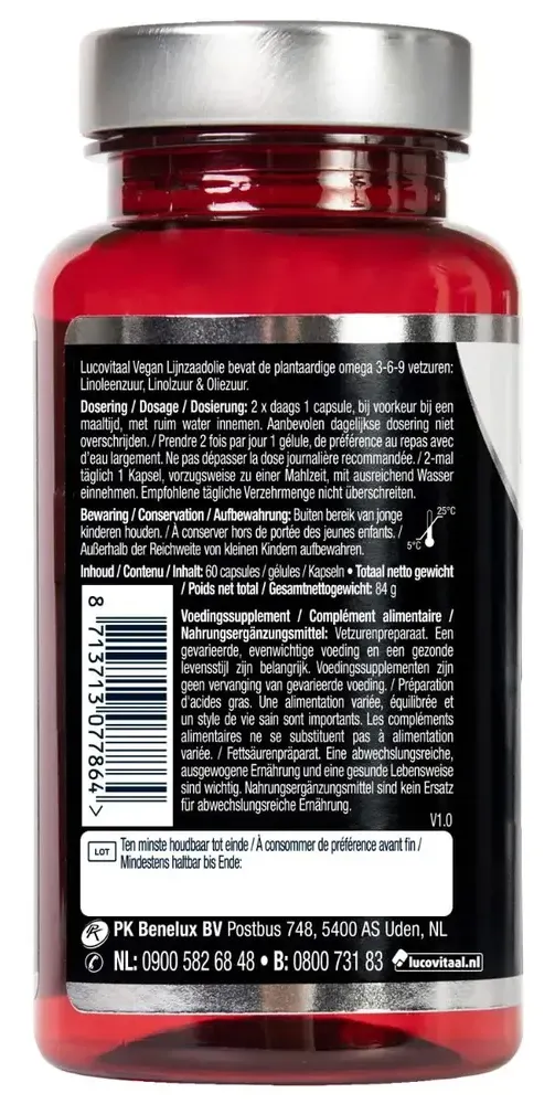 Lucovitaal Lijnzaad olie Vegan 1000mg Omega 3-6-9 (60 capsules) - image 2