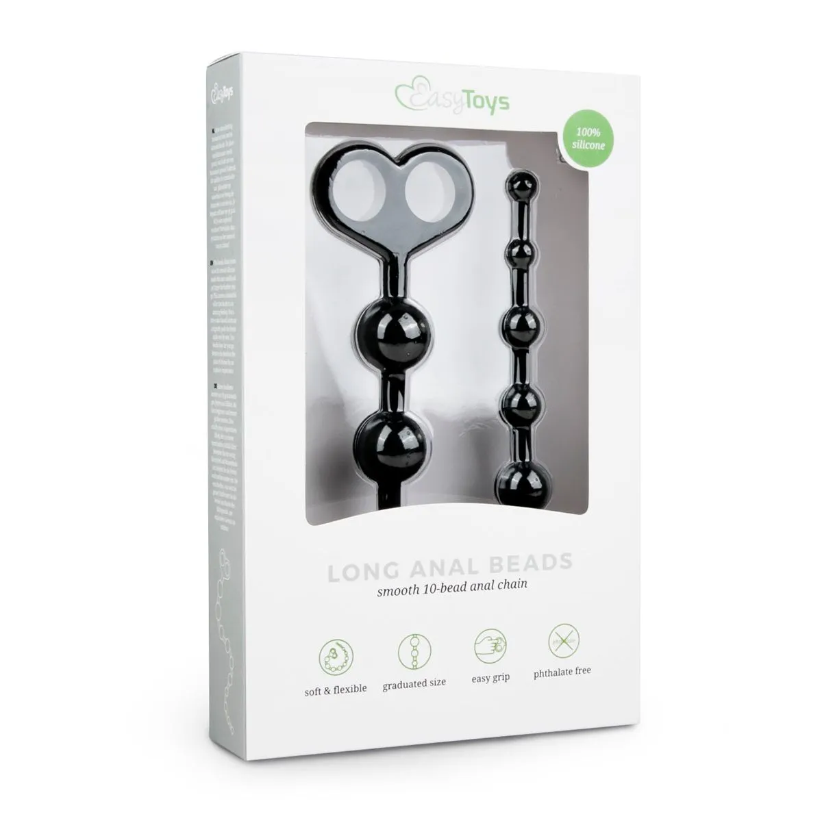 Easytoys Anal Collection - Long Anal Beads Zwart (1 stuk)