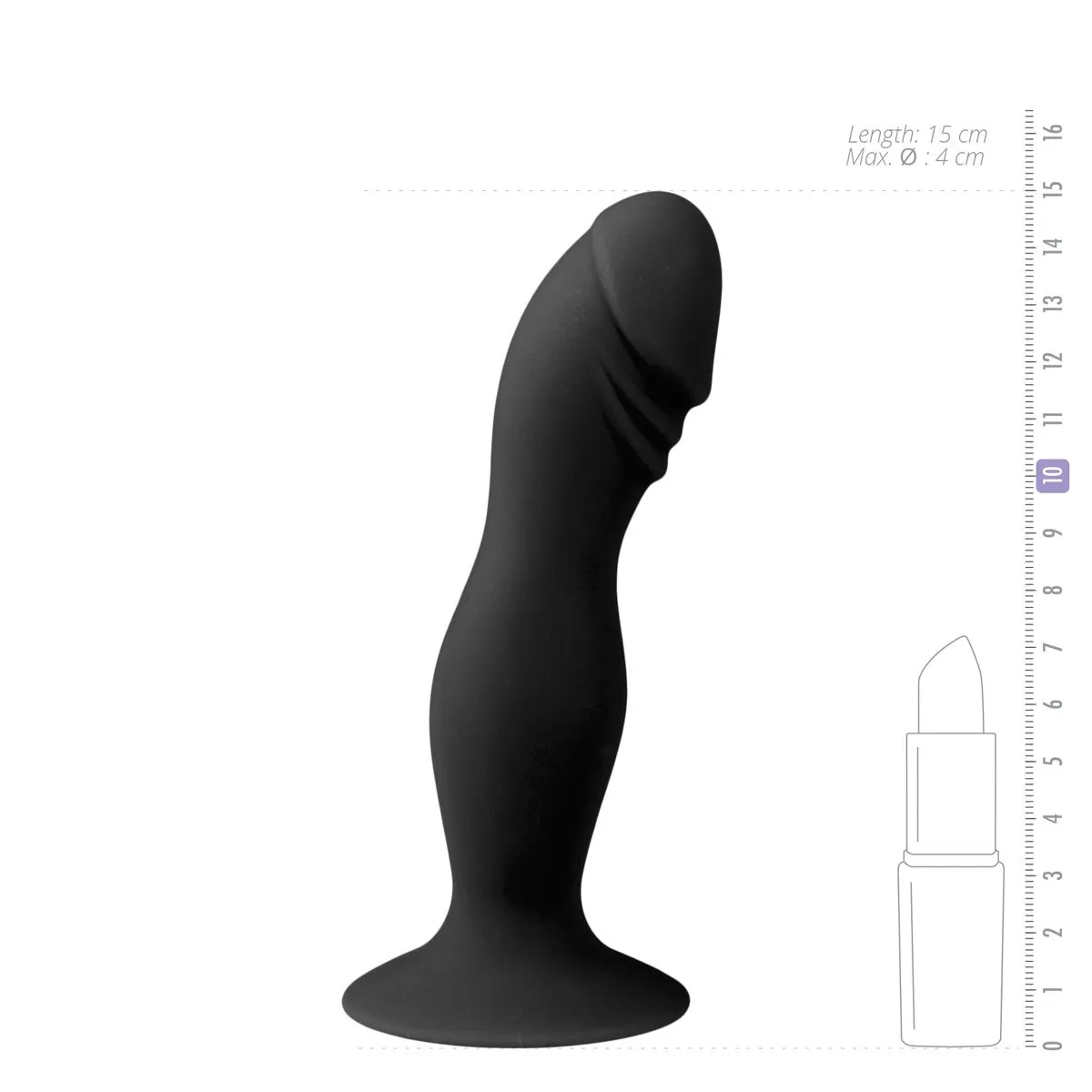 Easytoys Anal Collection - Silicone Suction Cup Dildo Zwart (1 stuk) - image 3
