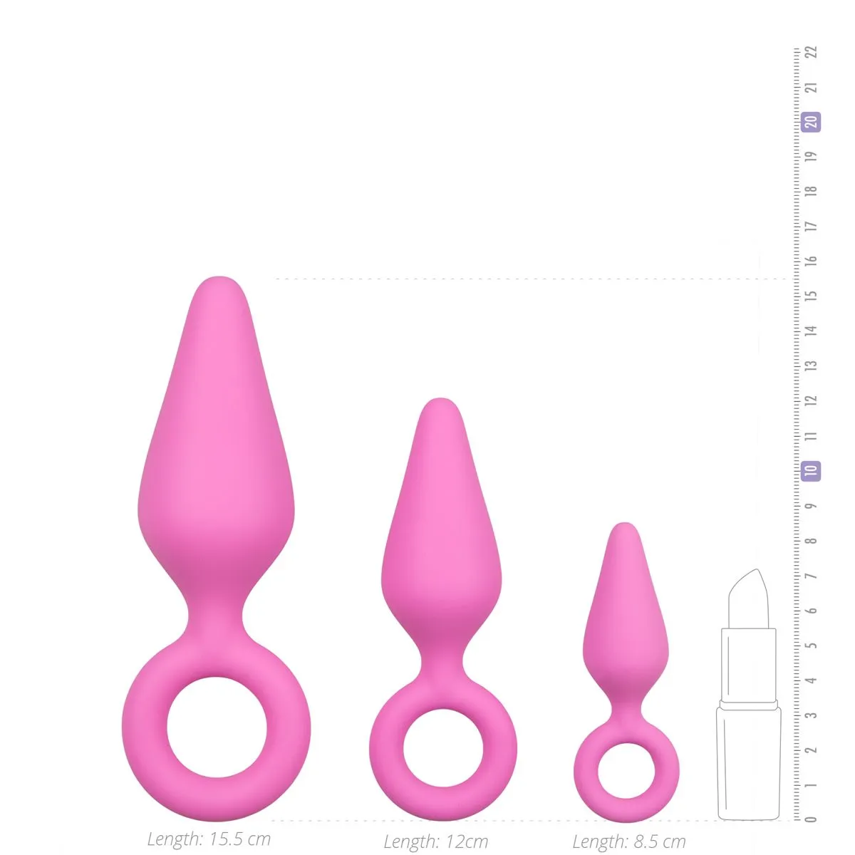 Easytoys Anal Collection - Buttplugs with Pull Ring Set Roze (3 stuks) - image 3
