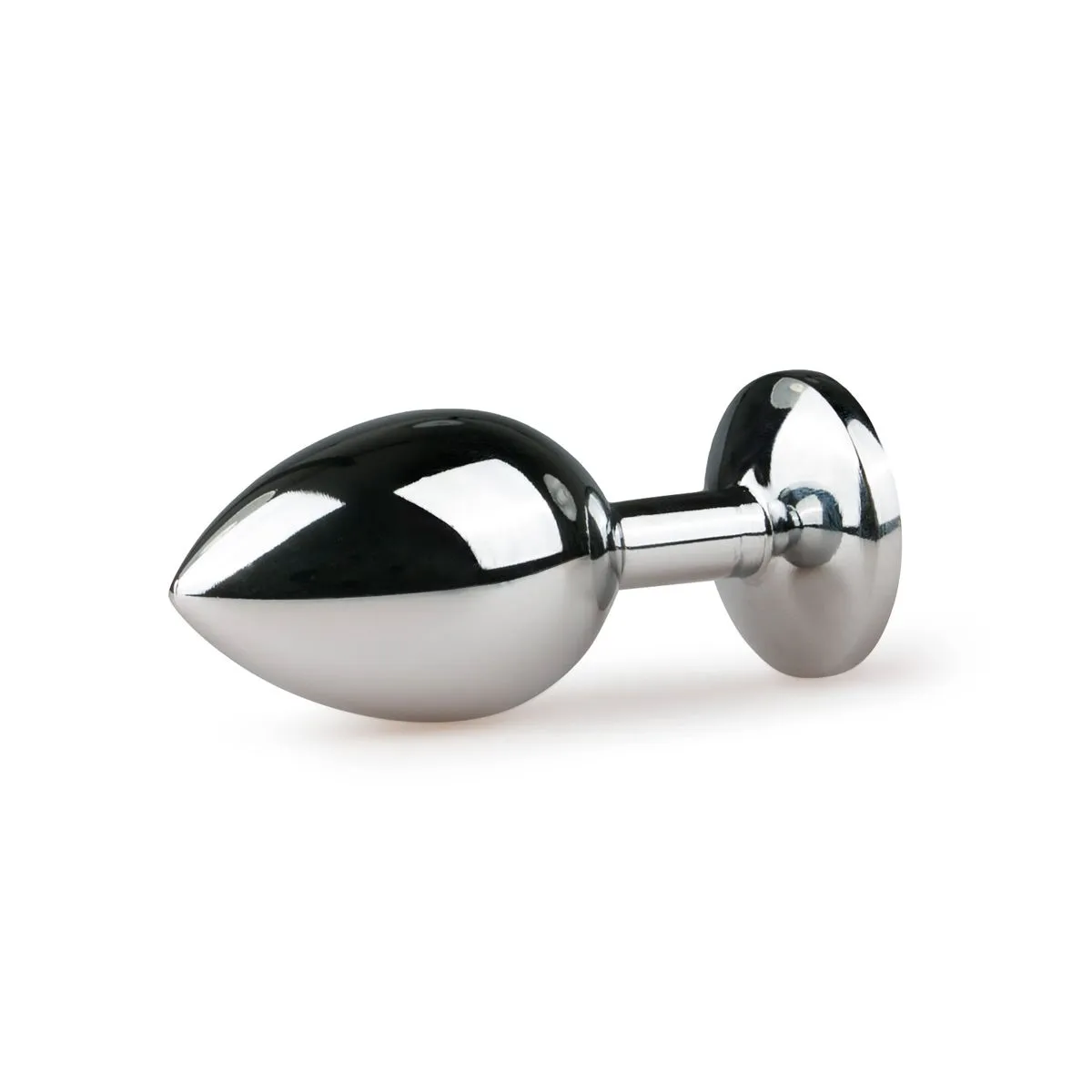 Easytoys Anal Collection - Metal Butt Plug with Pink Stone Medium Zilver (1 stuk) - image 2