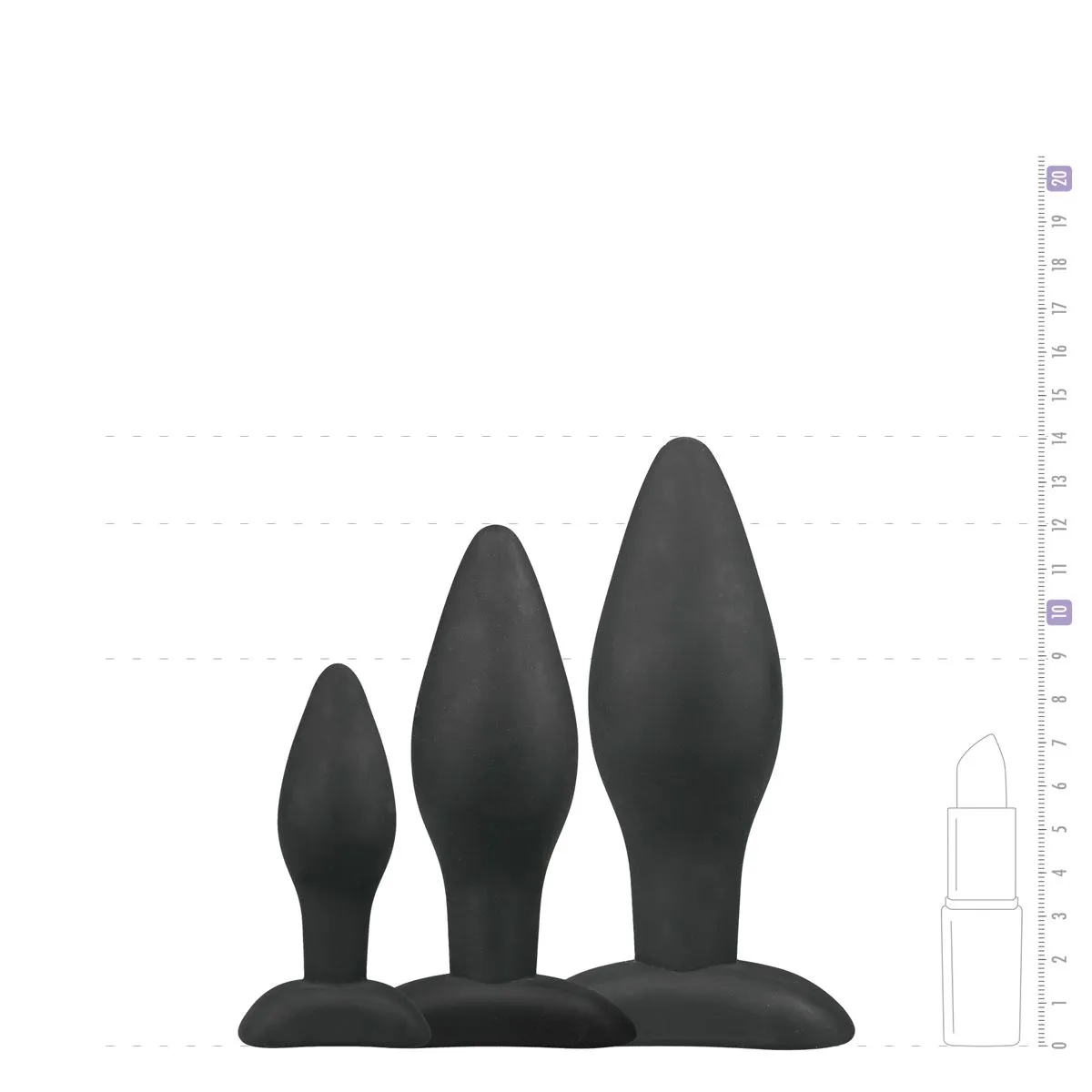 Easytoys Anal Collection - Silicone Buttplug Set Zwart (3 stuks) - image 4