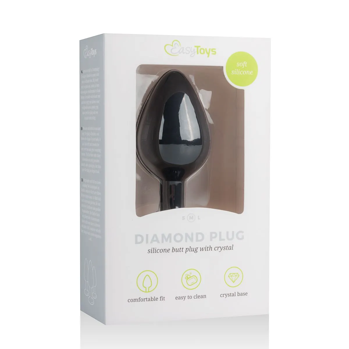 Easytoys Anal Collection - Diamond Plug Medium Zwart (1 stuk) - image 3