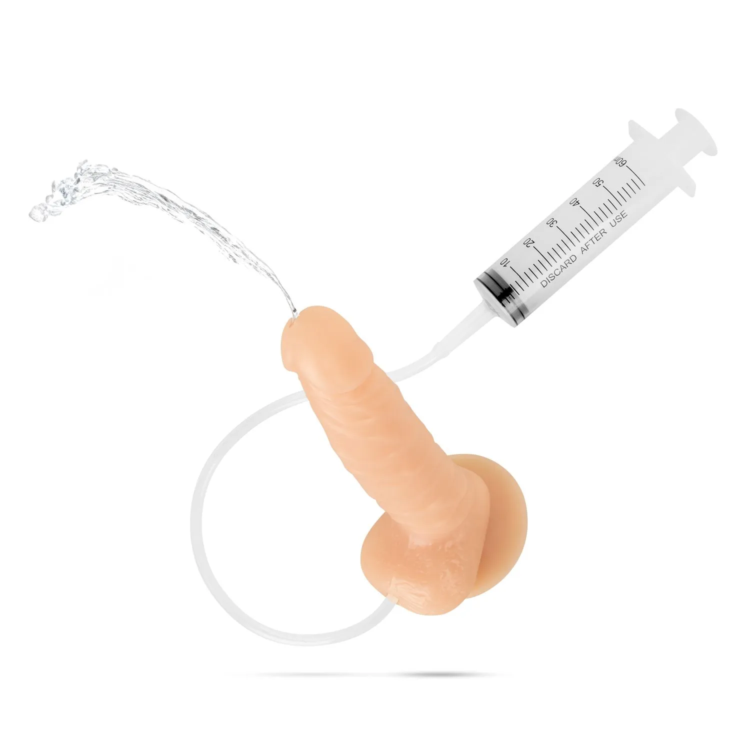 Easytoys Dildo Collection - Squirting Dildo with Syringe Beige (1 stuk) - image 3