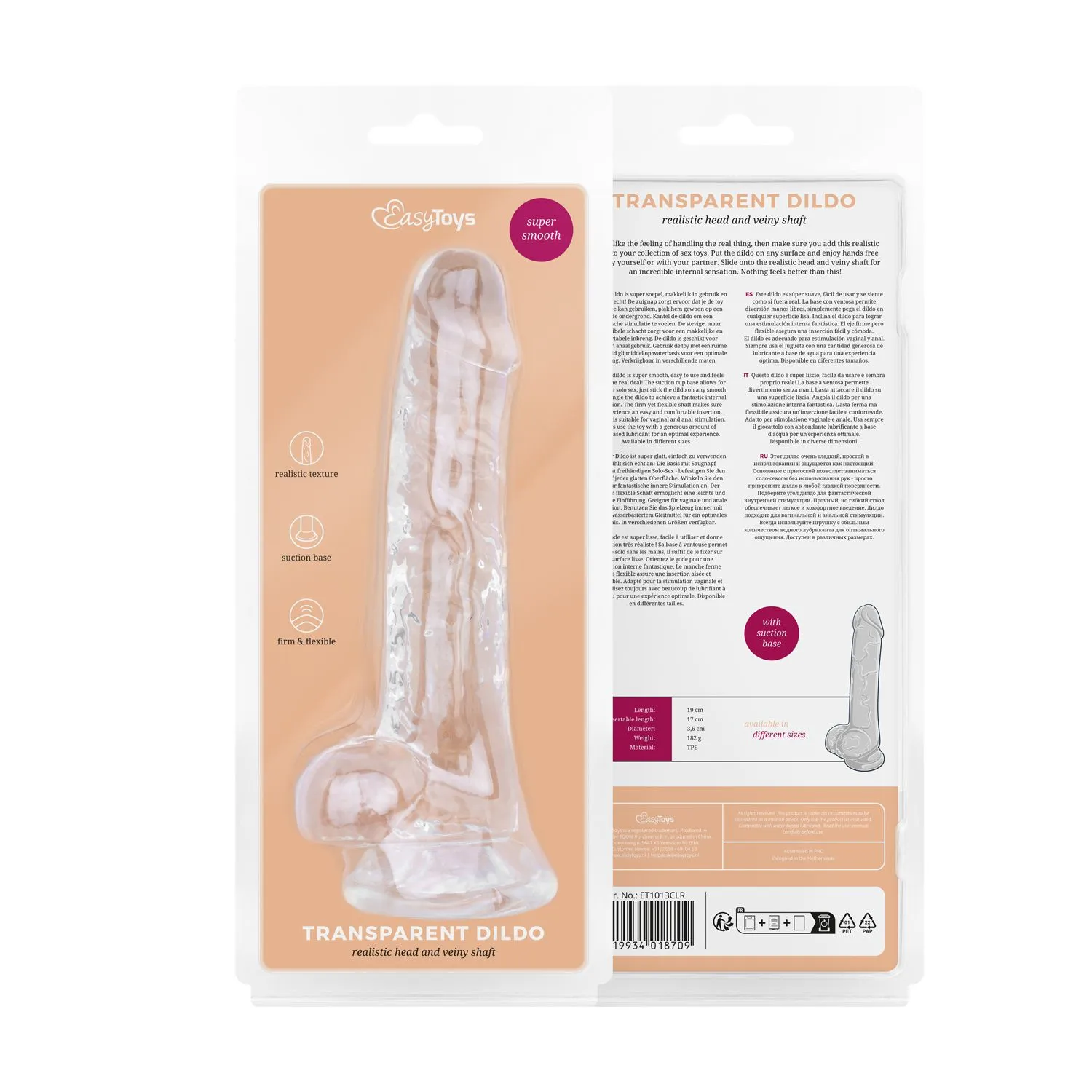 Easytoys Dildo Collection - Jelly Dildo with Balls 17 cm Transparant (1 stuk) - image 10