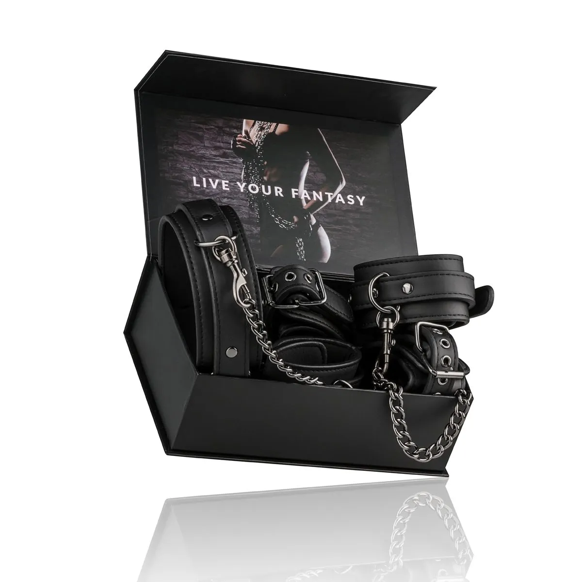 Easytoys Fetish Collection - Fetish Set with Collar, Ankle- and Wrist Cuffs Zwart (1 stuk) - image 7