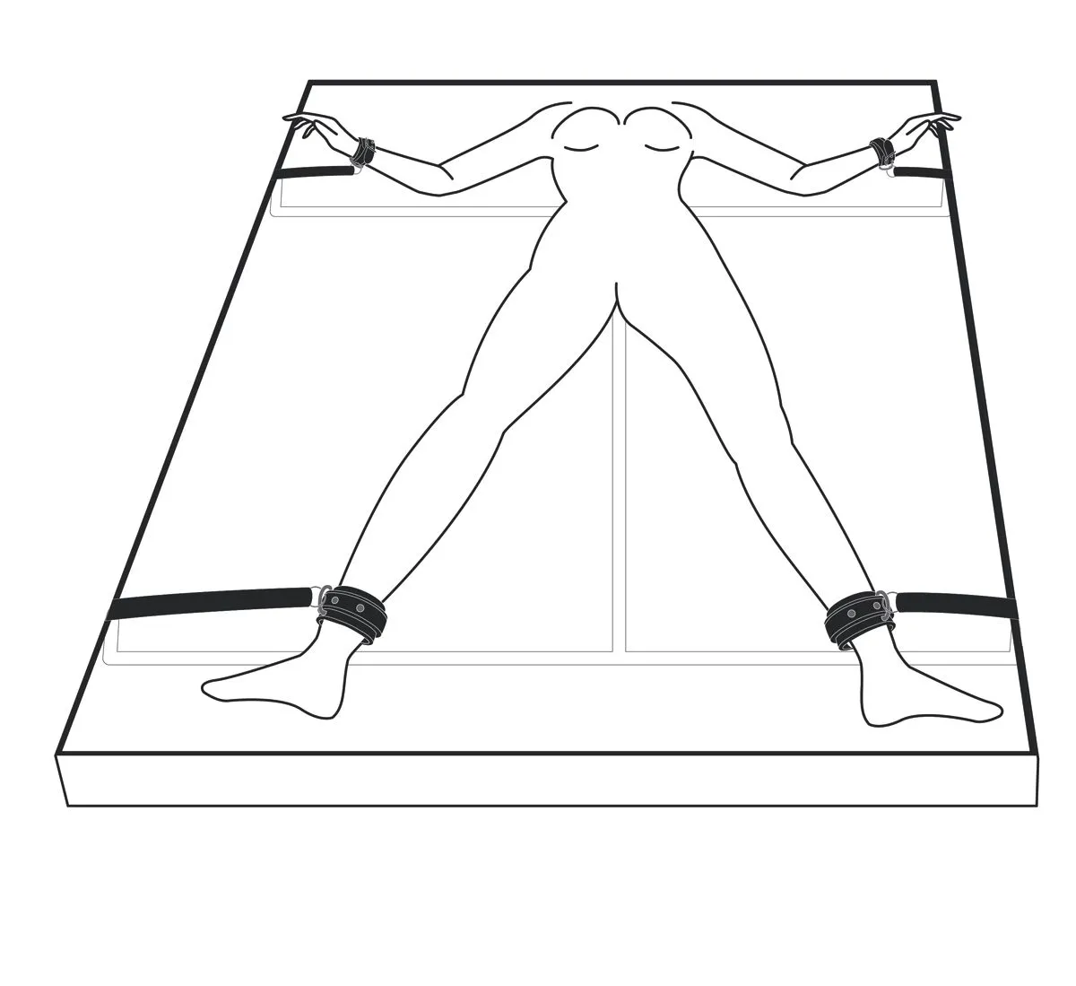 Easytoys Fetish Collection - Under Mattress Restraint Set Zwart (1 stuk)