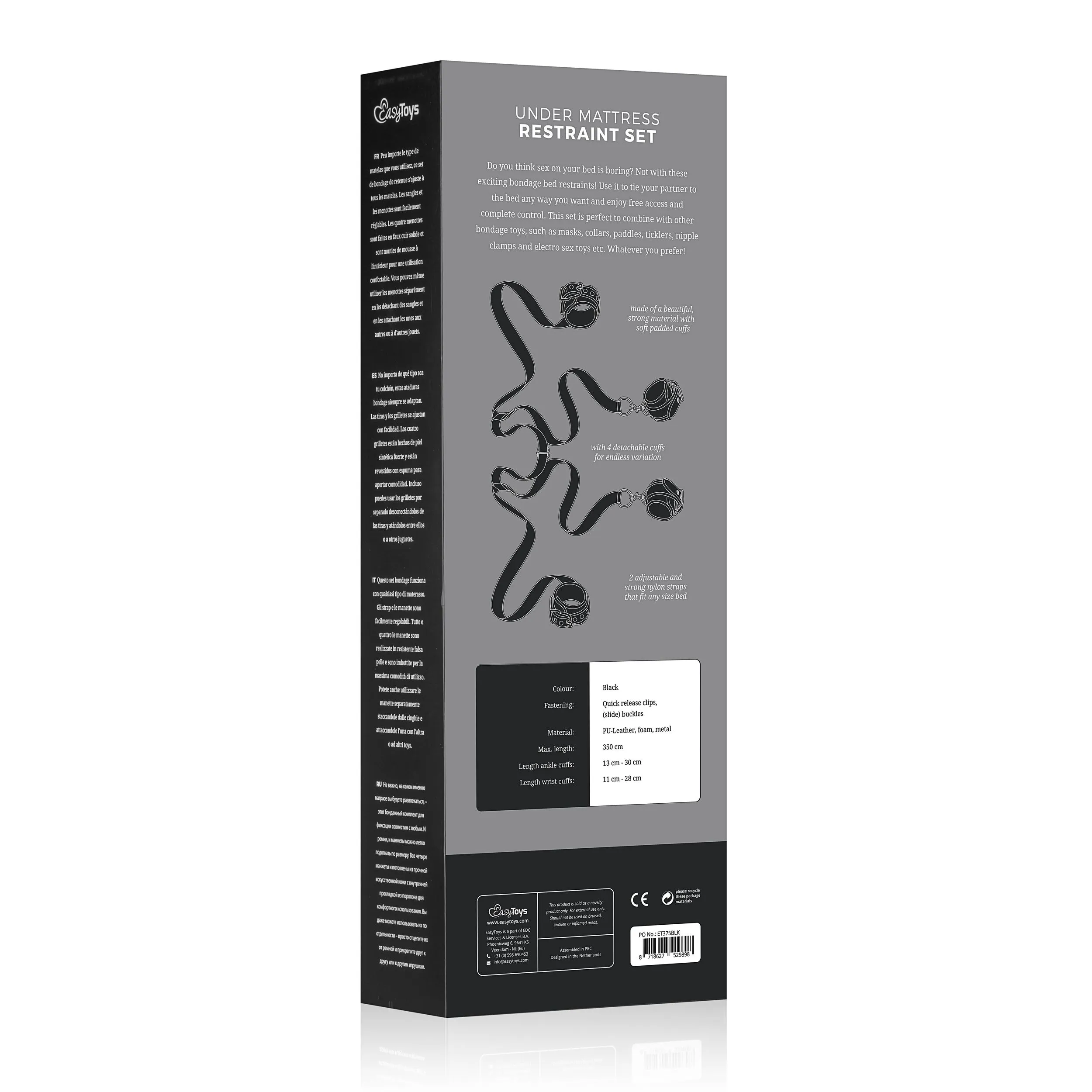 Easytoys Fetish Collection - Under Mattress Restraint Set Zwart (1 stuk) - image 7