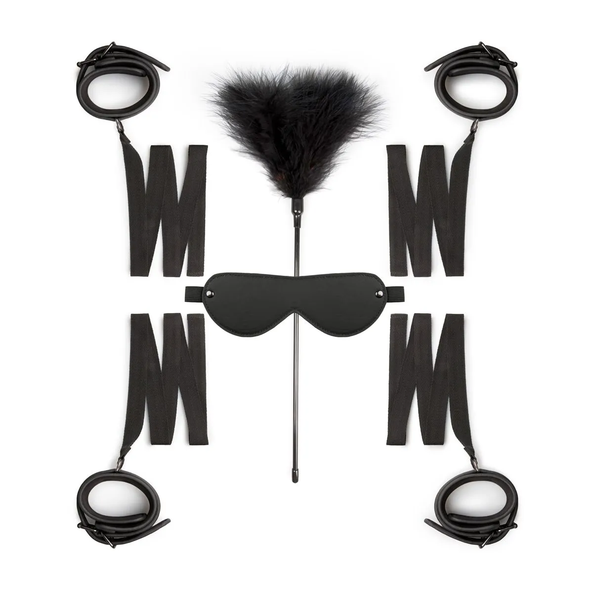 Easytoys Fetish Collection - Bondage Kit with Hand- and Ankle Cuffs, Eye Mask Zwart (1 stuk) - image 2