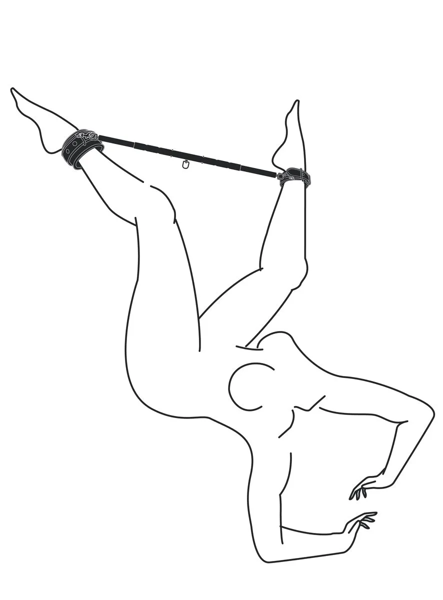 Easytoys Fetish Collection - Expander Spreader Bar and Cuffs Set Zwart (1 stuk)