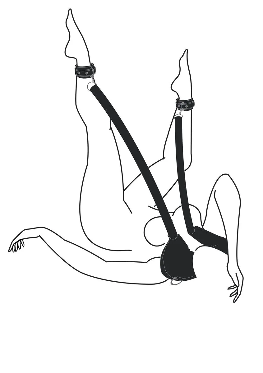 Easytoys Fetish Collection - Pillow & Ankle Cuffs Leg Position Strap Zwart (1 stuk)