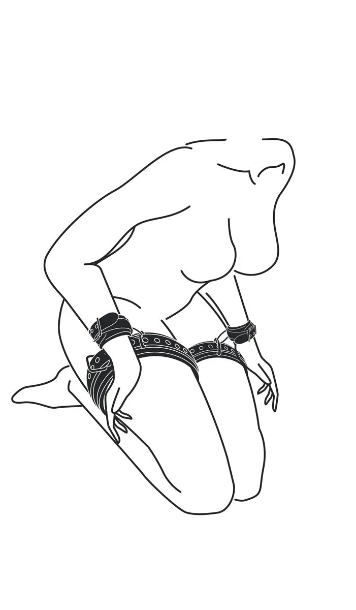 Easytoys Fetish Collection - Thigh and Wrist Cuff Set Zwart (1 stuk) - image 2
