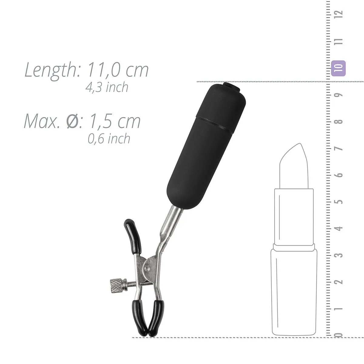 Easytoys Fetish Collection - Nipple Clamps with Vibrating Bullets Zilver (2 stuks) - image 3