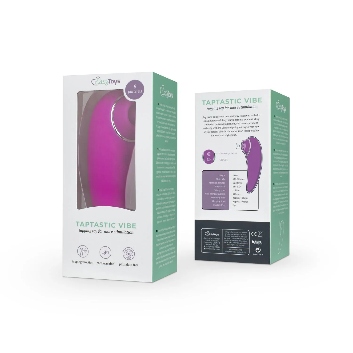 Easytoys Vibe Collection - Taptastic Vibe Clitoral Stimulator Paars (1 stuk)