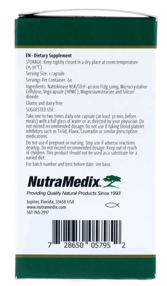 Nutramedix Nattokinase (60 vega capsules) - image 3