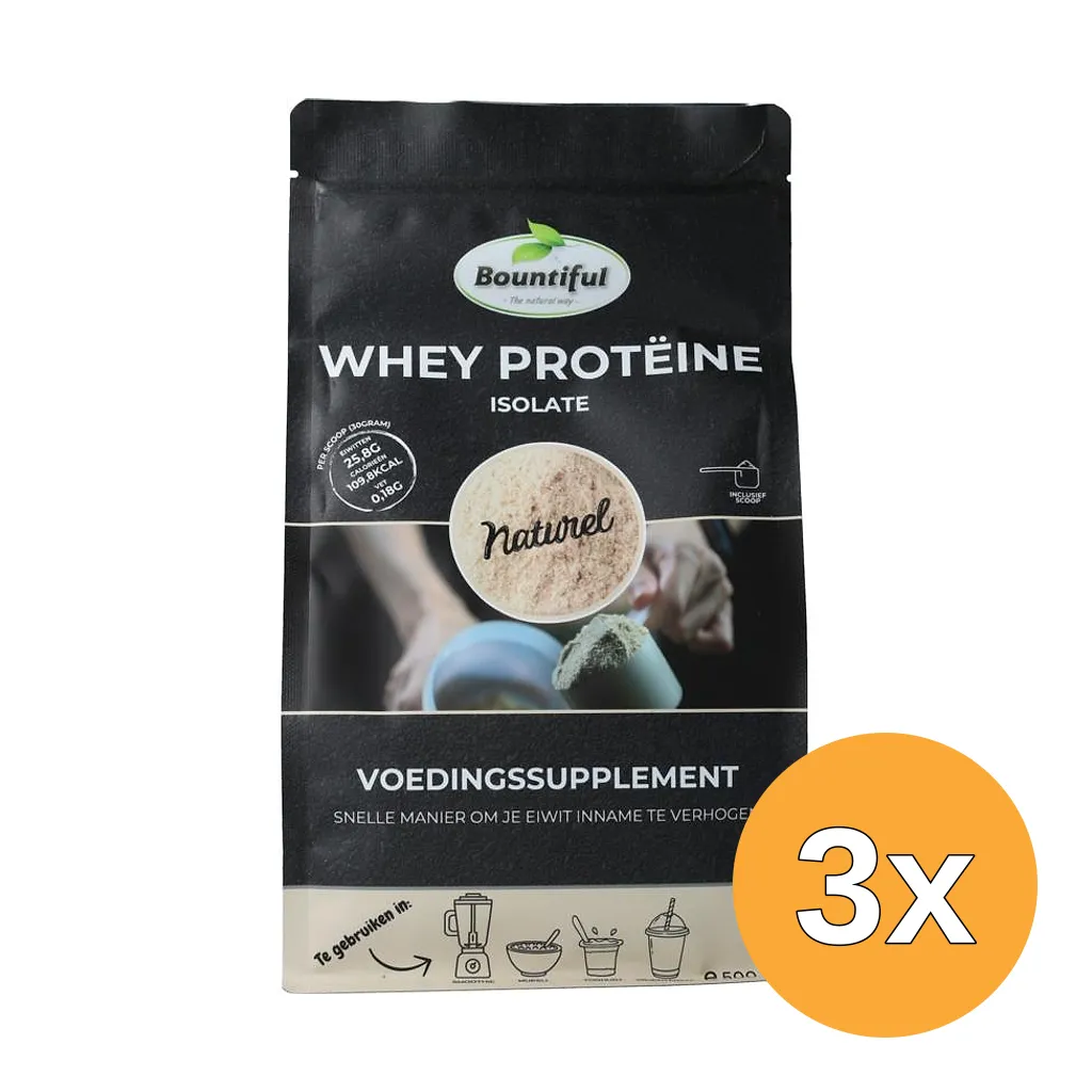 3x Bountiful Whey Isolaat Proteine Poeder (500 gr)
