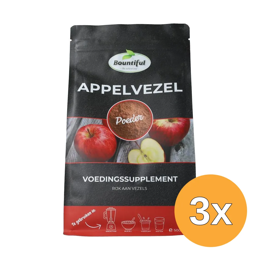 3x Bountiful Appelvezel Poeder (500 gr)